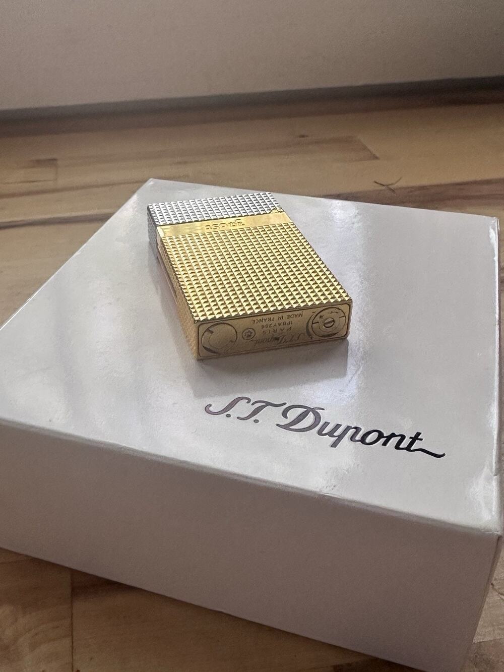 S.T. Dupont Ligene 2 Golden Hour 150th Anniversary Lighter Tri-Gold Diamond Head